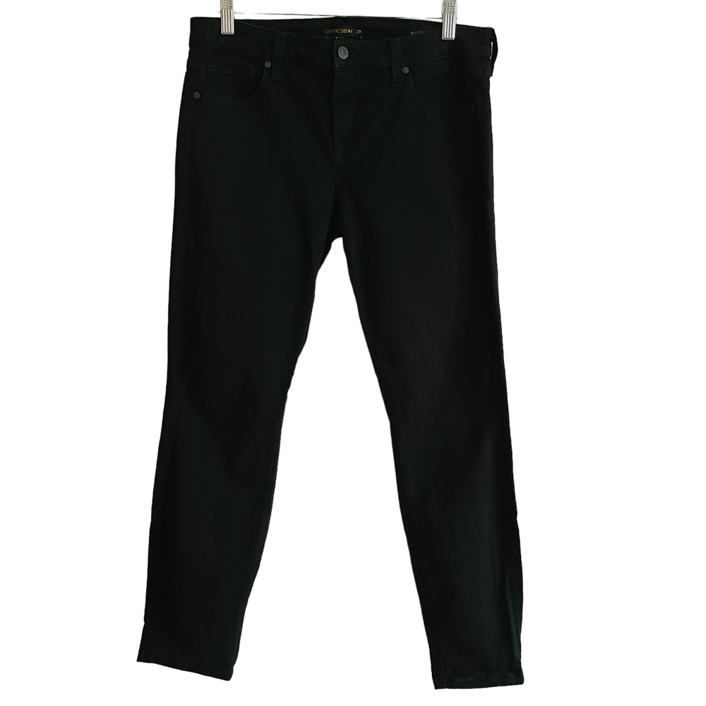 GENETIC DENIM The Raquel Cropped Cigarette Skinny Stretch Jeans Black Women's 29
